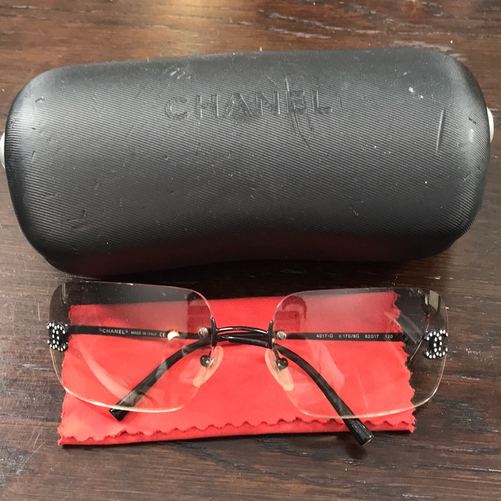 Chanel sunglasses with diamanté accents.